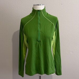 Patagonia Capilene 3 Women’s Medium 1/2 Zip Green Base Layer Top Shirt